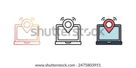 Digital Nomad icon design with white background stock illustration