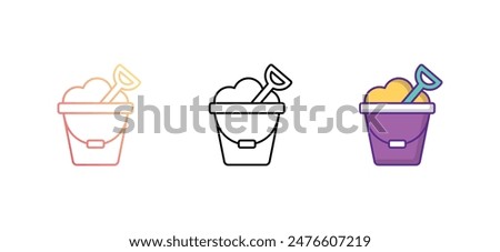 Sand Pail icon design with white background stock illustration