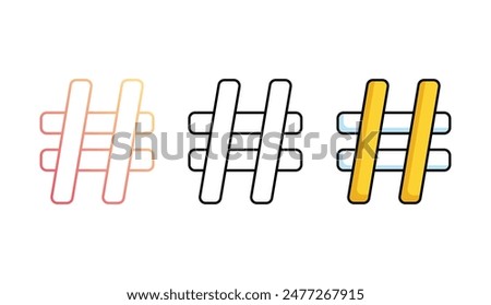 Hash icon design with white background stock illustration