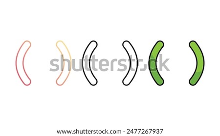 Parentheses icon design with white background stock illustration