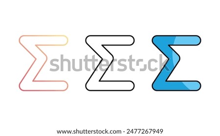 Sigma icon design with white background stock illustration