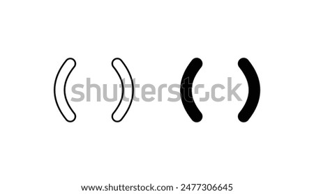 Parentheses icon design with white background stock illustration