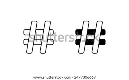 Hash icon design with white background stock illustration