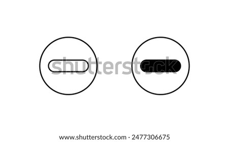 Minus icon design with white background stock illustration