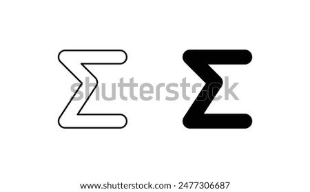 Sigma icon design with white background stock illustration