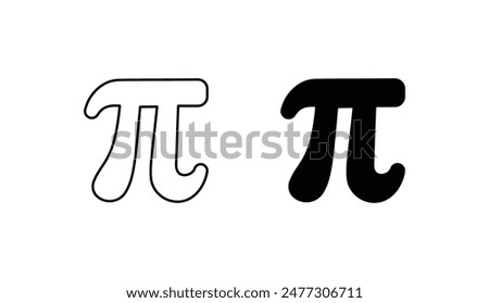 Pi icon design with white background stock illustration