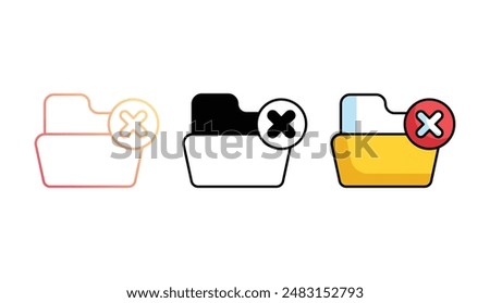Folder Reject icon design with white background stock illustration