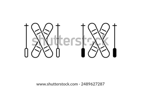 Skiing icon design with white background stock illustration