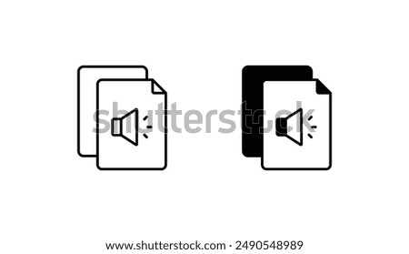 Audio File icon design with white background stock illustration