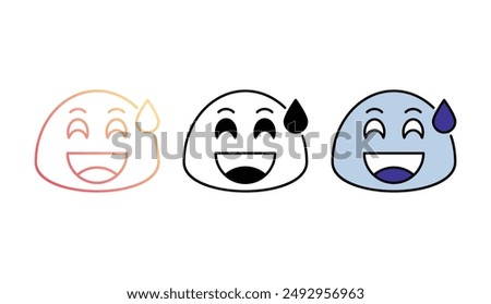 Grin icon design with white background stock illustration