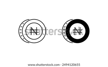 Naira icon design with white background stock illustration