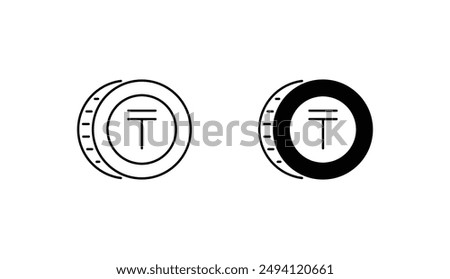 Tenge icon design with white background stock illustration