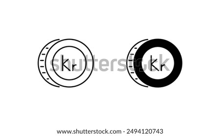 Krone icon design with white background stock illustration