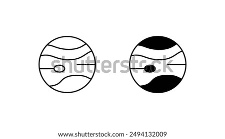 Jupiter icon design with white background stock illustration