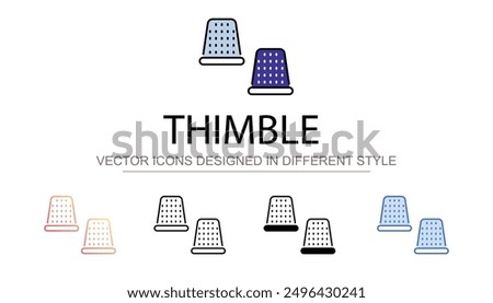 Thimble icon design with white background stock illustration