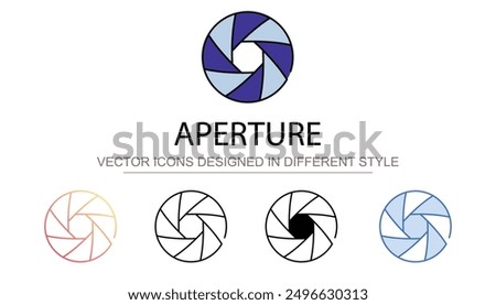 Aperture icon design with white background stock illustration