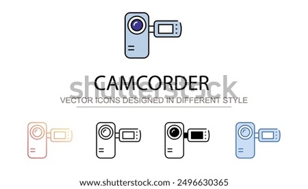 Camcorder icon design with white background stock illustration