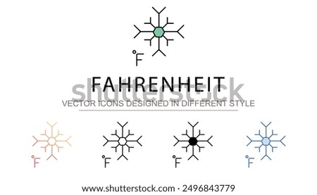 Fahrenheit icon design with white background stock illustration