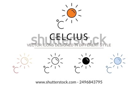 Celcius icon design with white background stock illustration