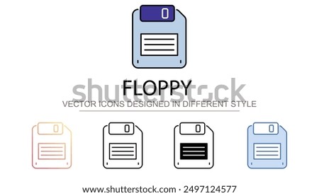 Floppy icon design with white background stock illustration