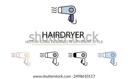 Hairdryer icon design with white background stock illustration