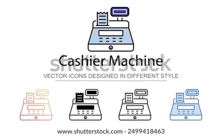 Cashier Machine icon design with white background stock illustration