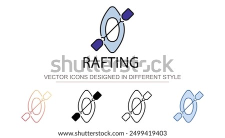 Rafting icon design with white background stock illustration