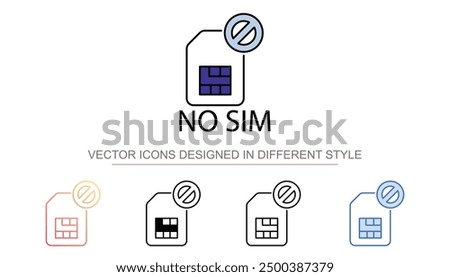 No Sim icon design with white background stock illustration