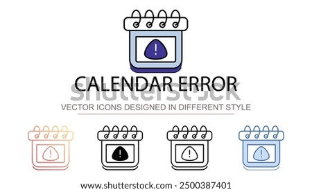 Calendar Error icon design with white background stock illustration