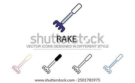 Rake icon design with white background stock illustration