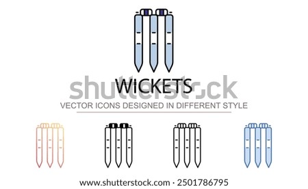 Wickets icon design with white background stock illustration