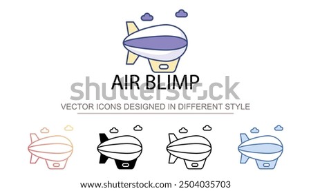 Air Blimp icon design with white background stock illustration