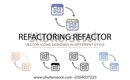 Refactoring Refactor icon design with white background stock illustration