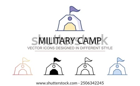 Military Camp icon design with white background stock illustration