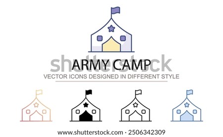 Army Camp icon design with white background stock illustration