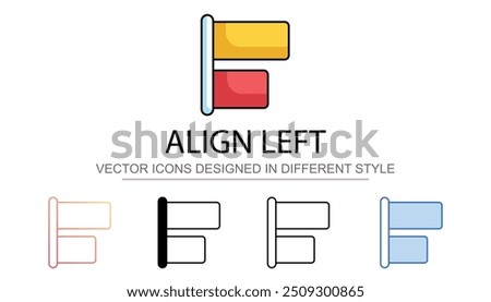 Align Left icon design with white background stock illustration