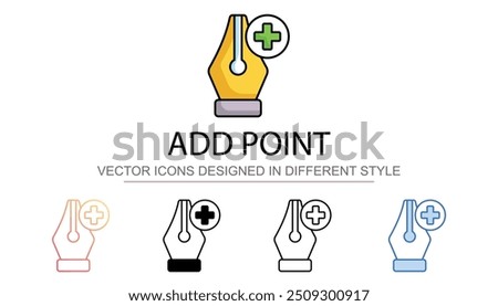 Add Point icon design with white background stock illustration