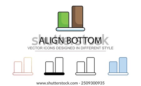 Align Bottom icon design with white background stock illustration