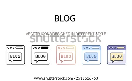 Blog icon design with white background stock illustration