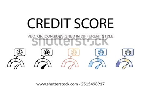 Credit Score icon design with white background stock illustration