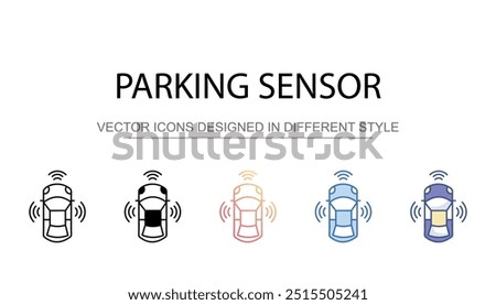 Parking sensor icon design with white background stock illustration