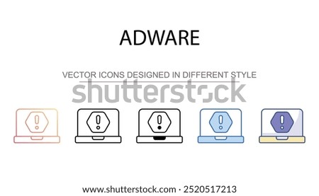 Adware icon design with white background stock illustration