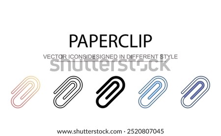 Paperclip icon design with white background stock illustration