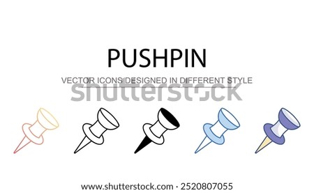 Pushpin icon design with white background stock illustration