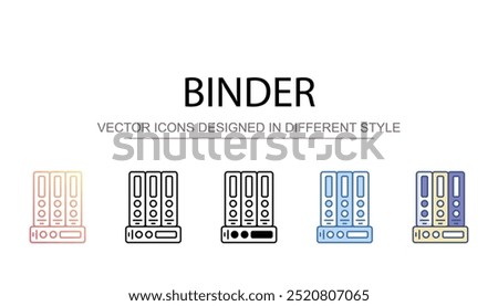 Binder icon design with white background stock illustration