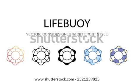 Lifebuoy icon design with white background stock illustration