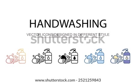 Handwashing icon design with white background stock illustration