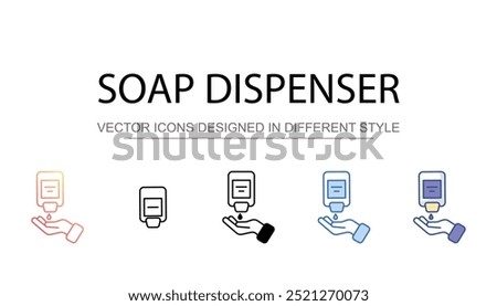 Soap dispenser icon design with white background stock illustration