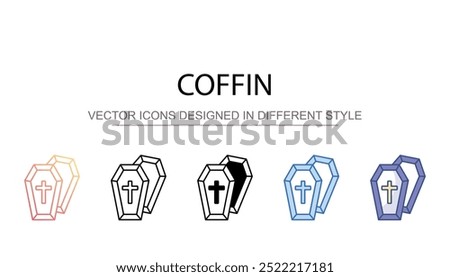 Coffin icon design with white background stock illustration