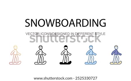 Snowboarding icon design with white background stock illustration